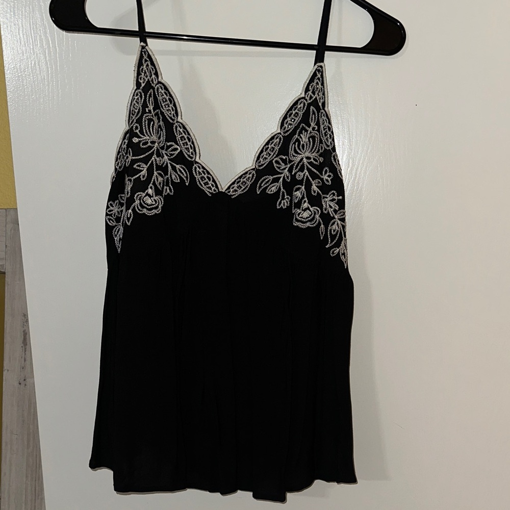 Love on a Hanger Black and White Lace Camisole